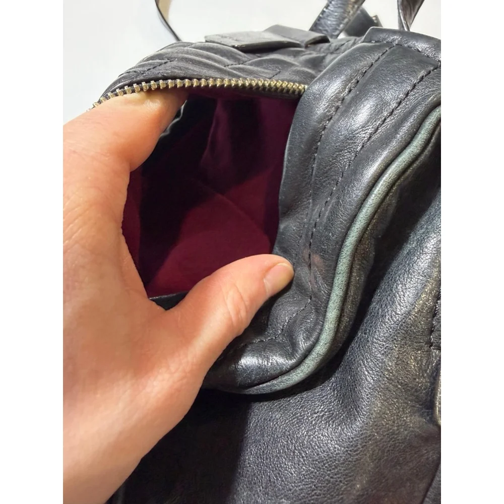 Marc by Marc Jacobs Black Quilted Leather Satchel Crossbody Bag - Picture 9 of 16